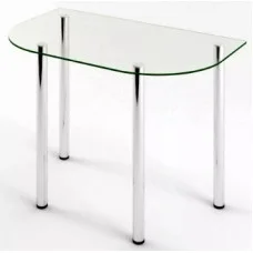 Glass dining table D-09-0 with tempered glass and chrome legs